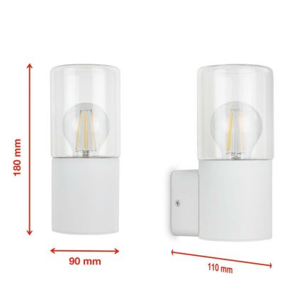 Briloner 320506TF - Outdoor wall light 1xE27/12W/230V IP44 white