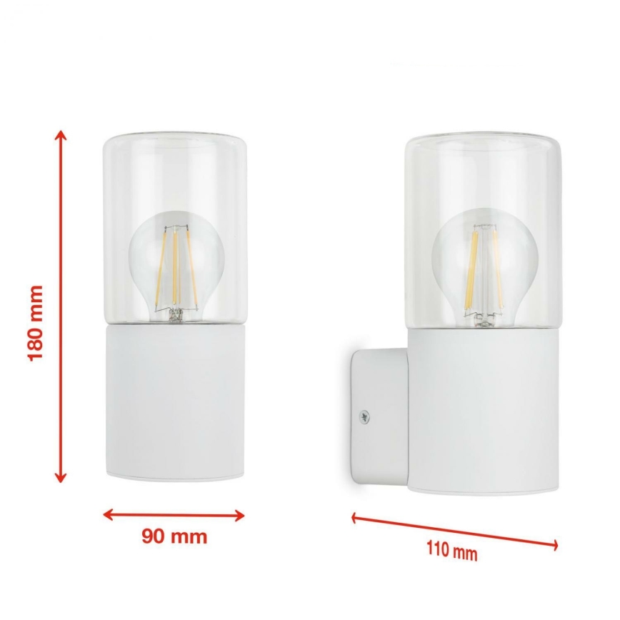 Briloner 320506TF - Outdoor wall light 1xE27/12W/230V IP44 white