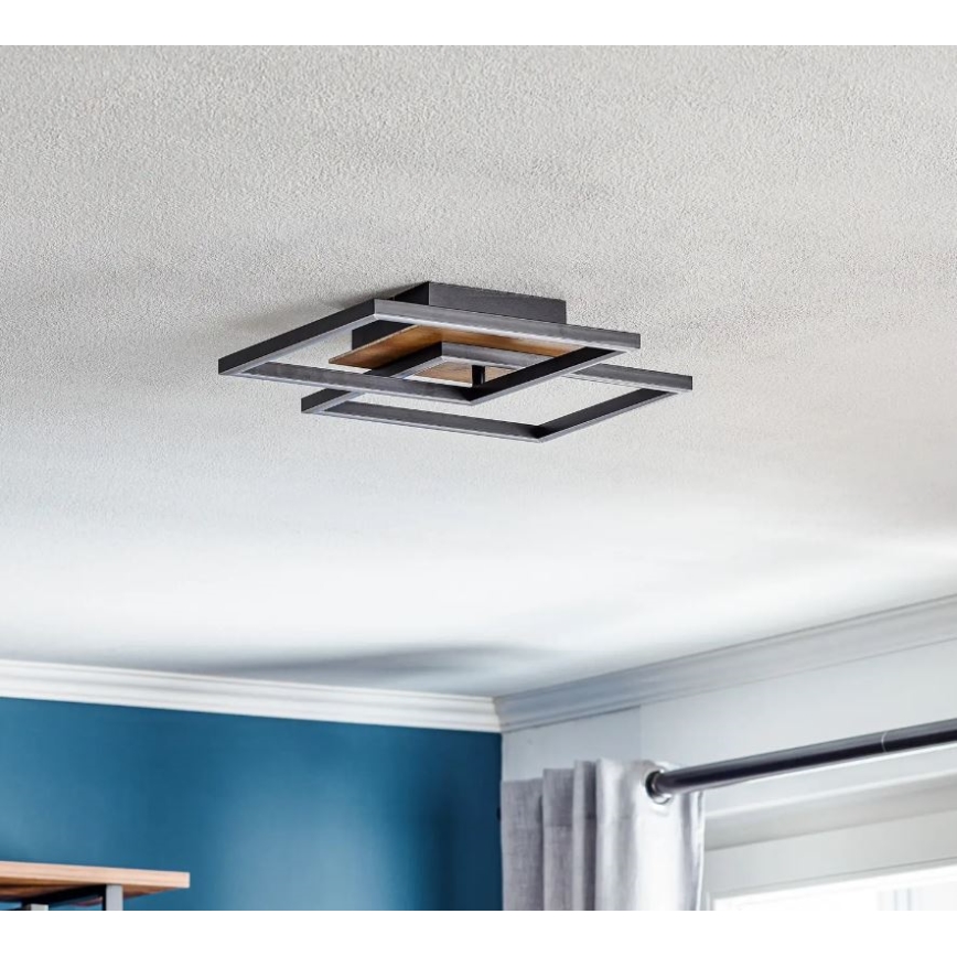 Briloner 3210-014 - LED Dimmable ceiling light FRAME 2xLED/11W/230V brown