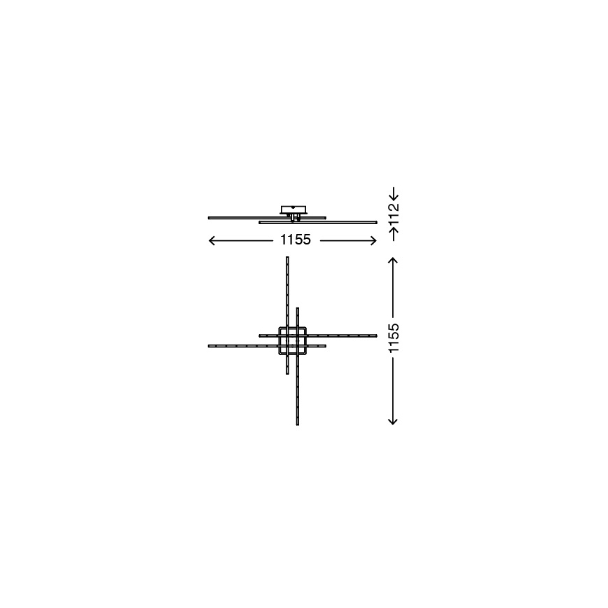 Briloner 3254-042 - LED Dimmable ceiling light TEMPALTE 4xLED/11W/230V
