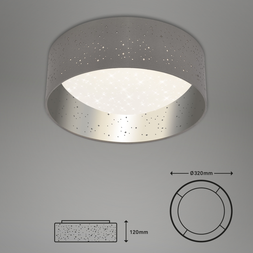 Briloner 3482014 - LED Ceiling light MAILA STARRY LED/12W/230V grey/silver