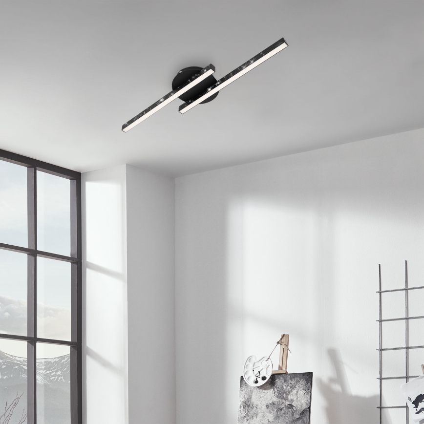 Briloner 3517-025 - LED Surface-mounted chandelier REY 2xLED/6W/230V black