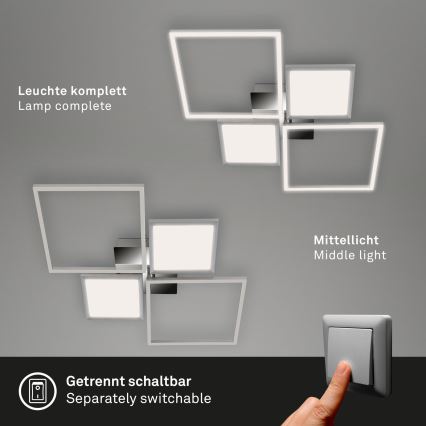 Briloner 3530-018 - LED Dimmable surface-mounted chandelier FRAME LED/40W/230V 3000-6500K + remote control
