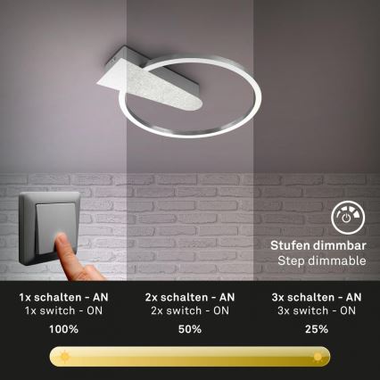 Briloner 3542-018 - LED Dimmable ceiling light NICO LED/12W/230V matte chrome