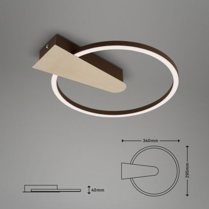 Briloner 3542017 - LED Dimmable ceiling light NICO LED/12W/230V gold