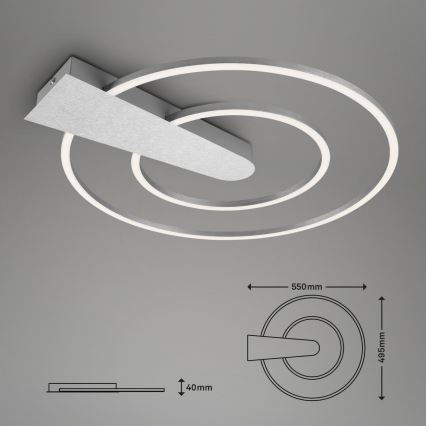 Briloner 3543-018 - LED Dimmable ceiling light NICO LED/25W/230V matte chrome