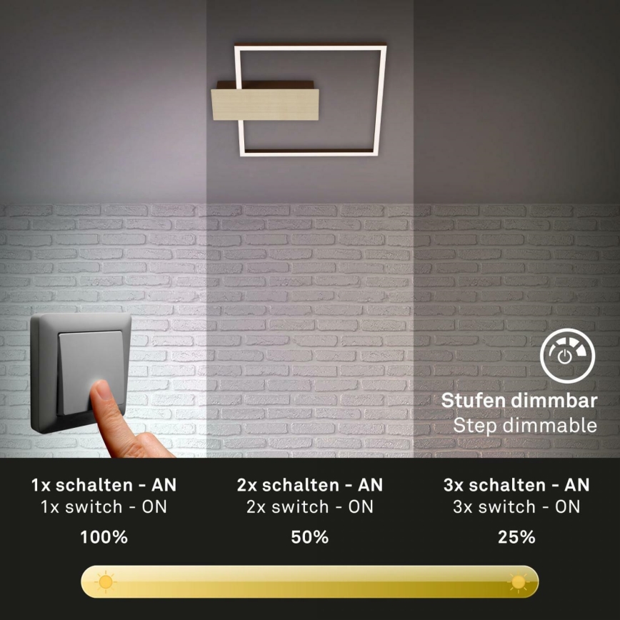 Briloner 3544-017 - LED Dimmable ceiling light NICO LED/12W/230V gold