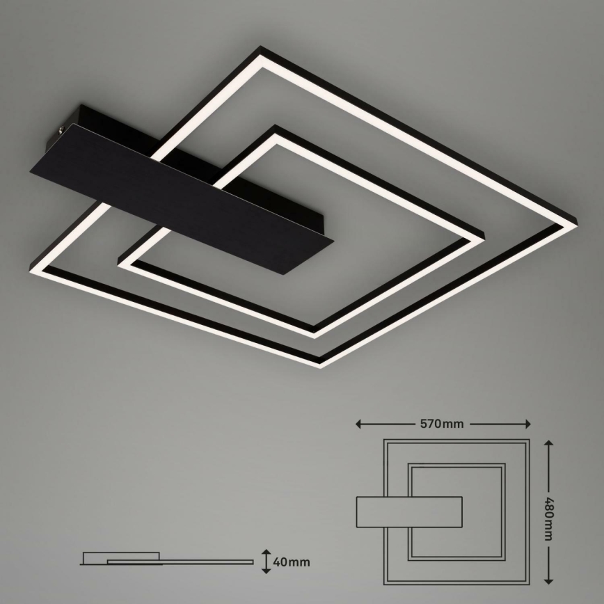 Briloner 3545-015 - LED Dimmable ceiling light NICO LED/25W/230V black