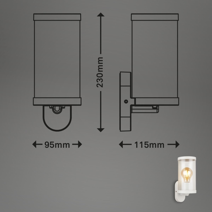 Briloner 3600-016 - Outdoor wall light KAIRO 1xE27/12W/230V IP44 white