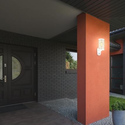 Briloner 3628-016 - Outdoor wall light with a sensor KAIRO 1xE27/12W/230V IP44 white