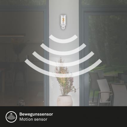 Briloner 3628-016 - Outdoor wall light with a sensor KAIRO 1xE27/12W/230V IP44 white