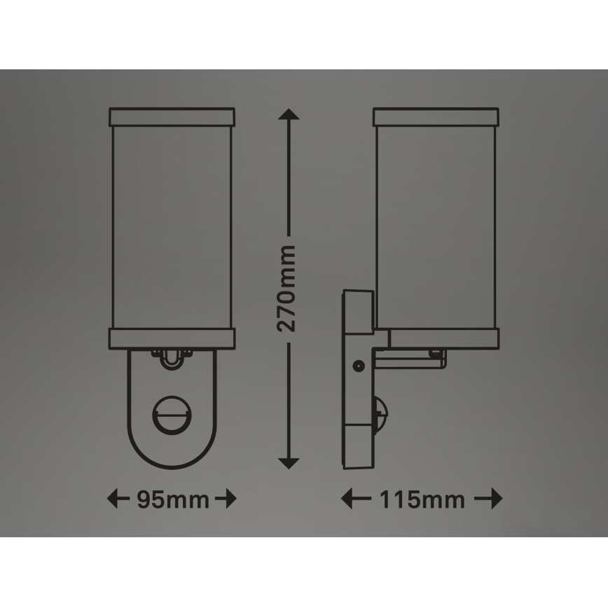 Briloner 3628-016 - Outdoor wall light with a sensor KAIRO 1xE27/12W/230V IP44 white