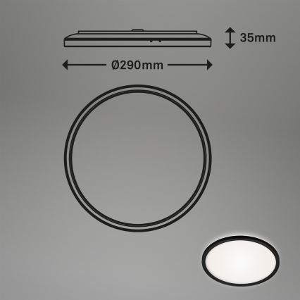 Briloner 3642-415 - LED Bathroom ceiling light SLIM LED/19W/230V d. 29 cm IP44 black