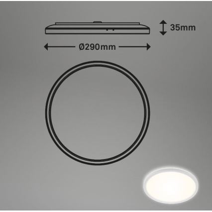 Briloner 3642-416 - LED Bathroom ceiling light SLIM LED/19W/230V IP44 white