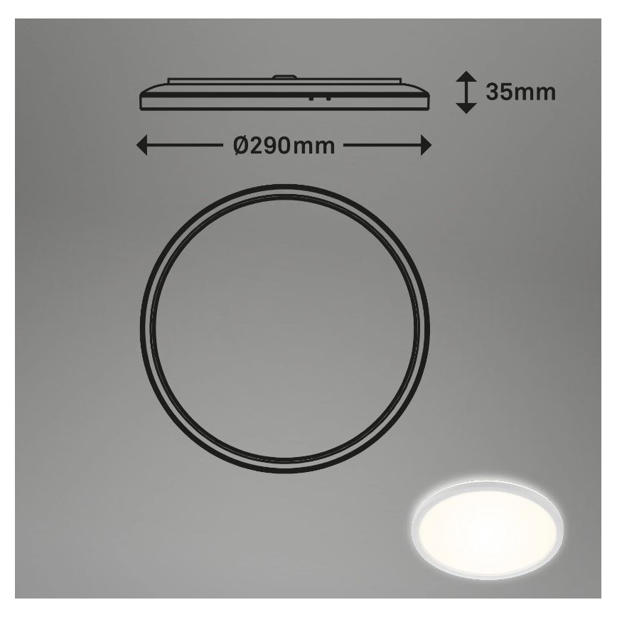Briloner 3642-416 - LED Bathroom ceiling light SLIM LED/19W/230V IP44 white