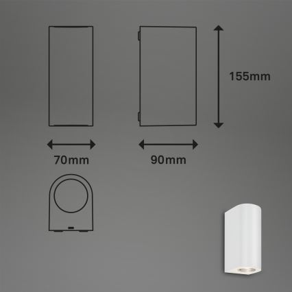 Briloner 3648-026 - LED Outdoor wall light UP&DOWN 2xGU10/4,7W/230V IP44