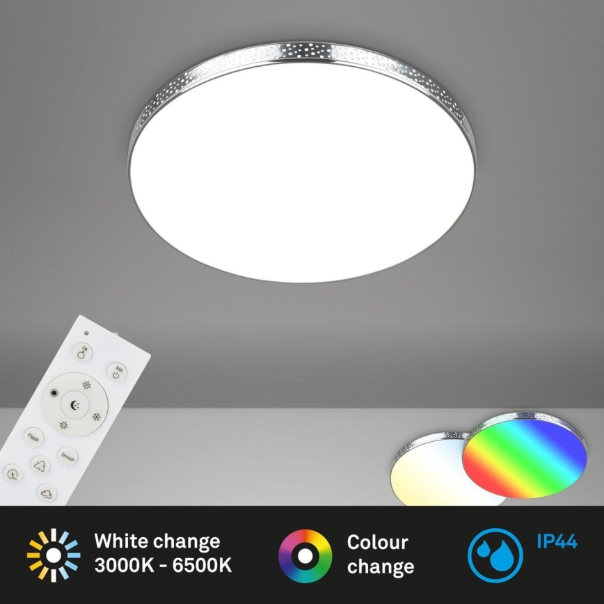 Briloner 3679-018 - LED RGB Dimmable bathroom ceiling light MAGA LED/18,5W/230V 3000-6500K d. 35,5 cm + remote control