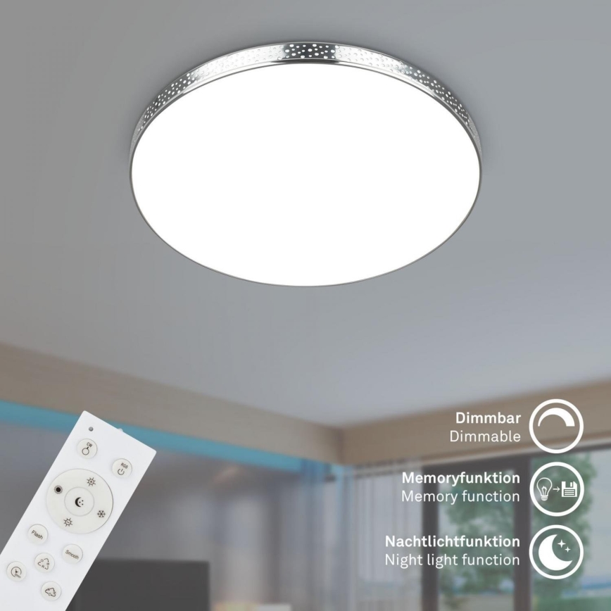 Briloner 3679-018 - LED RGB Dimmable bathroom ceiling light MAGA LED/18,5W/230V 3000-6500K d. 35,5 cm + remote control