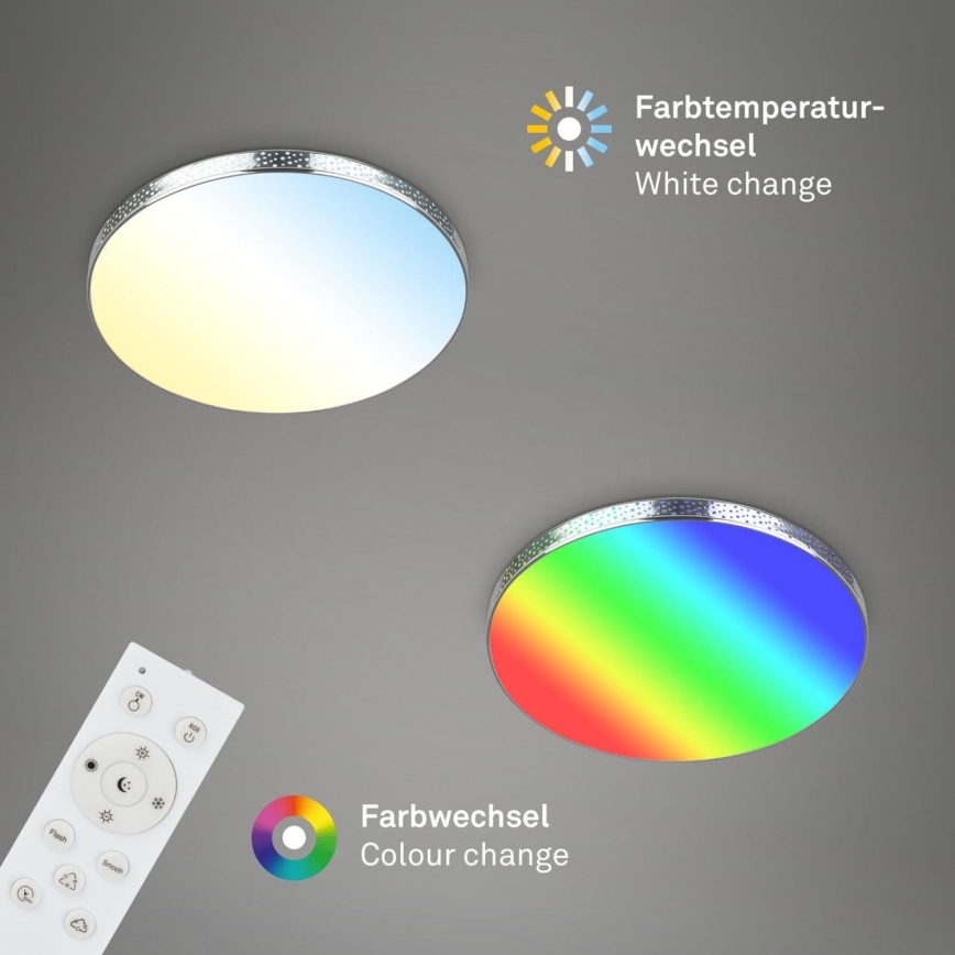 Briloner 3679-018 - LED RGB Dimmable bathroom ceiling light MAGA LED/18,5W/230V 3000-6500K d. 35,5 cm + remote control