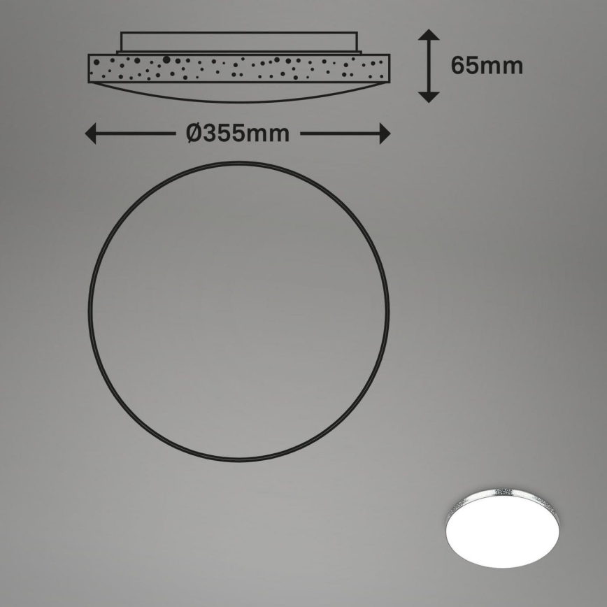 Briloner 3679-018 - LED RGB Dimmable bathroom ceiling light MAGA LED/18,5W/230V 3000-6500K d. 35,5 cm + remote control