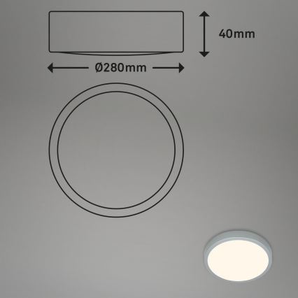 Briloner 3700-014 - LED Ceiling light RUNA LED/16W/230V 3000K d. 28 cm silver