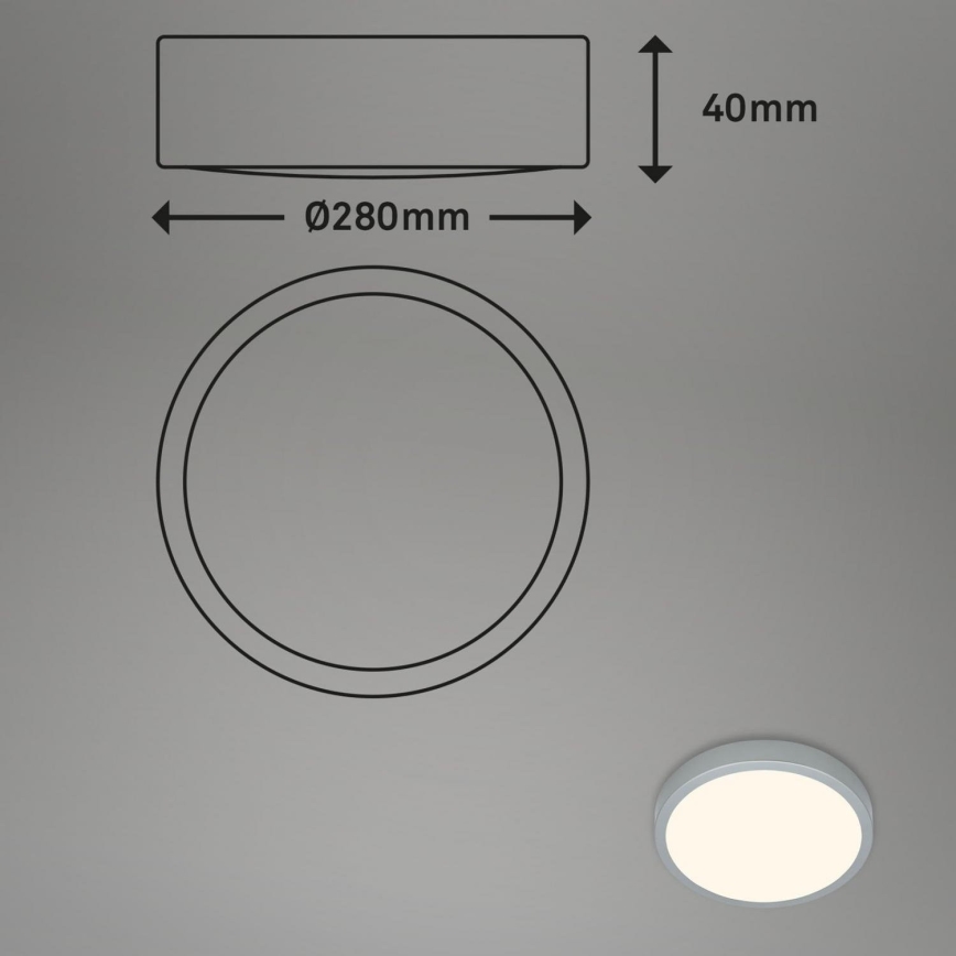 Briloner 3700-014 - LED Ceiling light RUNA LED/16W/230V 3000K d. 28 cm silver