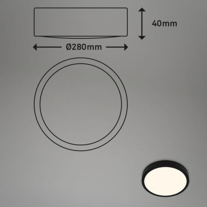 Briloner 3700-015 - LED Ceiling light RUNA LED/16W/230V 3000K d. 28 cm black
