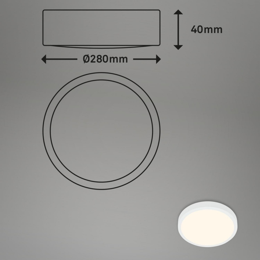 Briloner 3700-016 - LED Ceiling light RUNA LED/16W/230V 3000K d. 28 cm white
