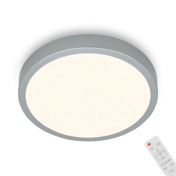 Briloner 3701-014 - LED Dimmable ceiling light RUNA LED/18W/230V 2700-6500K silver + remote control