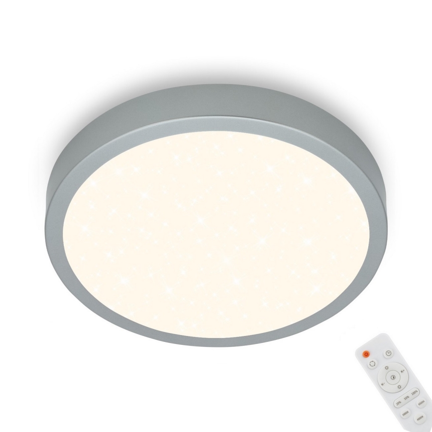 Briloner 3701-014 - LED Dimmable ceiling light RUNA LED/18W/230V 2700-6500K silver + remote control