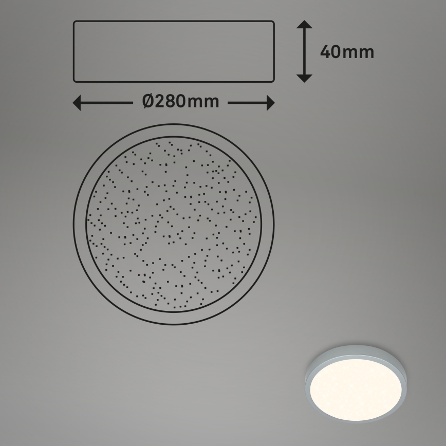 Briloner 3701-014 - LED Dimmable ceiling light RUNA LED/18W/230V 2700-6500K silver + remote control
