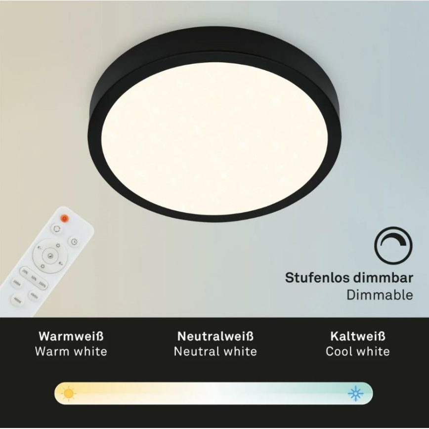 Briloner 3701-015 - LED Dimmable ceiling light RUNA LED/18W/230V 2700-6500K + remote control