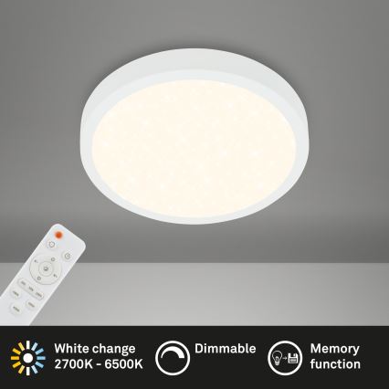 Briloner 3701-016 - LED Dimmable ceiling light RUNA LED/18W/230V 2700-6500K white + remote control