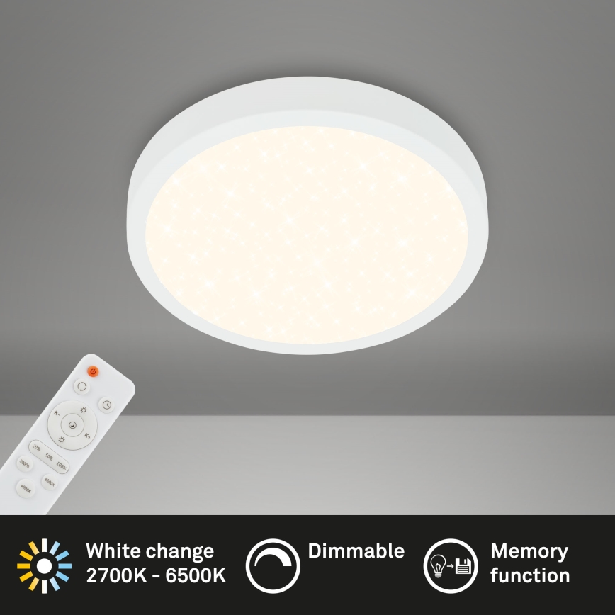 Briloner 3701-016 - LED Dimmable ceiling light RUNA LED/18W/230V 2700-6500K white + remote control
