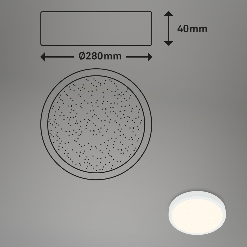 Briloner 3701-016 - LED Dimmable ceiling light RUNA LED/18W/230V 2700-6500K white + remote control
