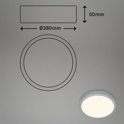 Briloner 3703-014 - LED Ceiling light RUNA LED/24W/230V 3000K d. 38 cm silver