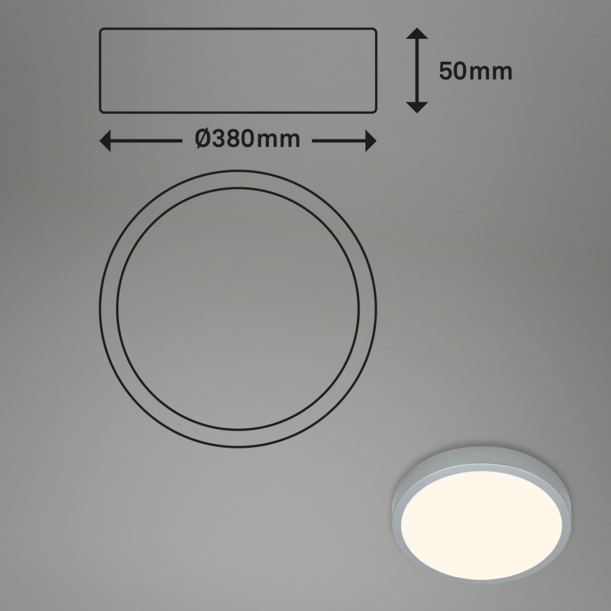 Briloner 3703-014 - LED Ceiling light RUNA LED/24W/230V 3000K d. 38 cm silver