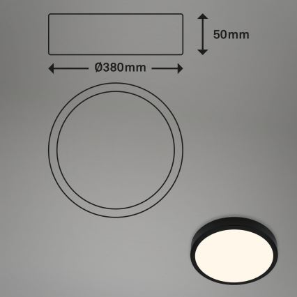 Briloner 3703-015 - LED Ceiling light RUNA LED/24W/230V 3000K d. 38 cm black