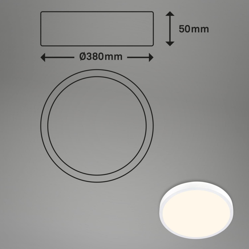 Briloner 3703-016 - LED Ceiling light RUNA LED/24W/230V 3000K d. 38 cm white