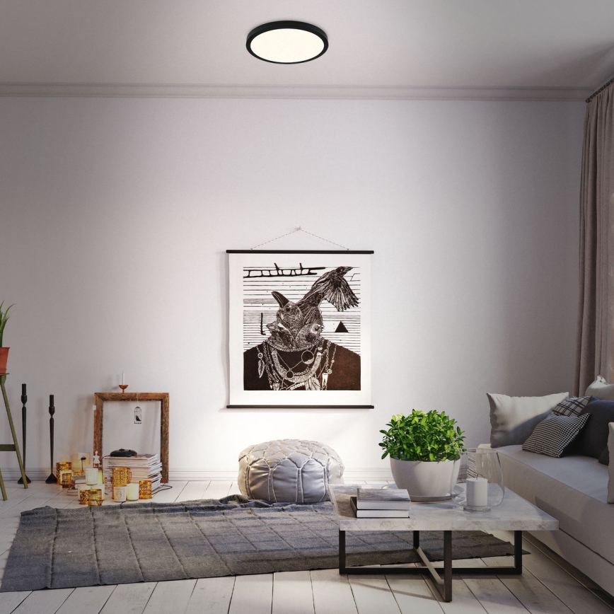 Briloner 3704-015 - LED Dimmable ceiling light RUNA LED/22W/230V 2700-6500K black + remote control