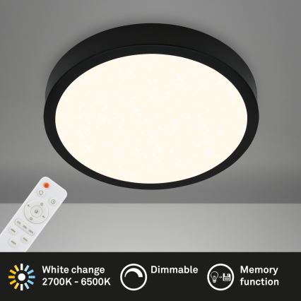 Briloner 3704-015 - LED Dimmable ceiling light RUNA LED/22W/230V 2700-6500K black + remote control