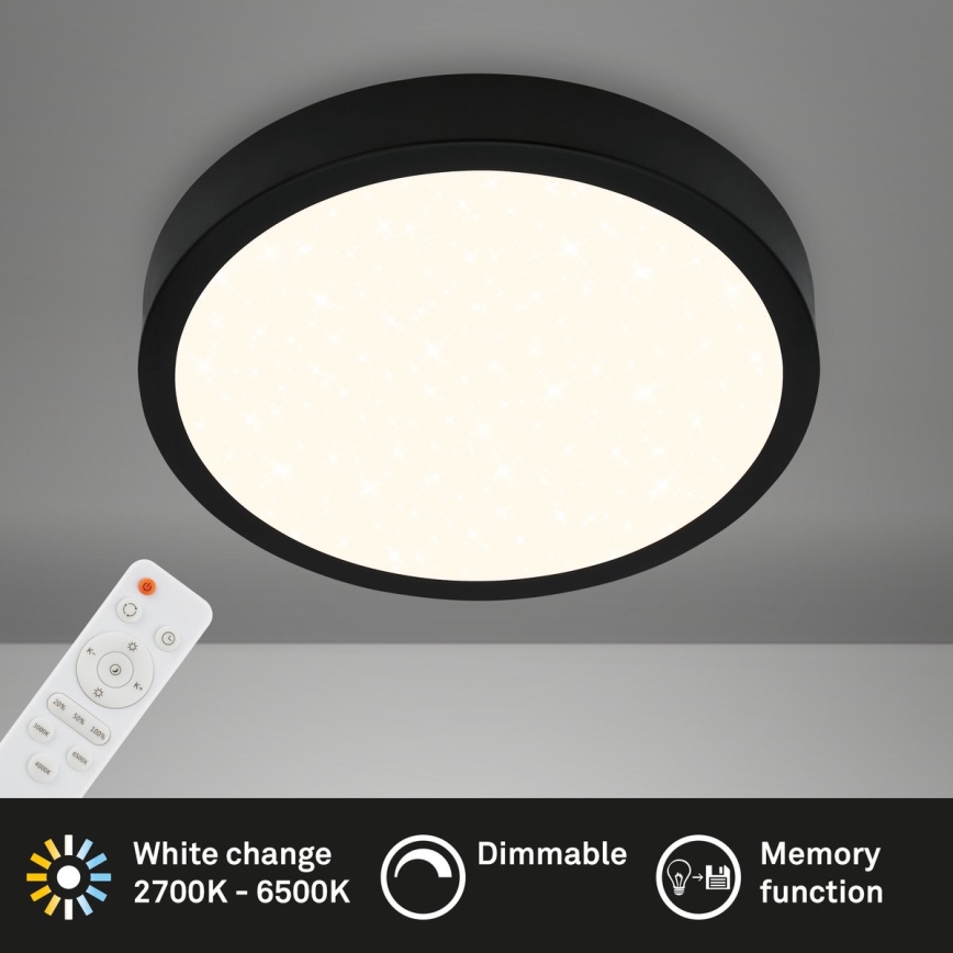 Briloner 3704-015 - LED Dimmable ceiling light RUNA LED/22W/230V 2700-6500K black + remote control