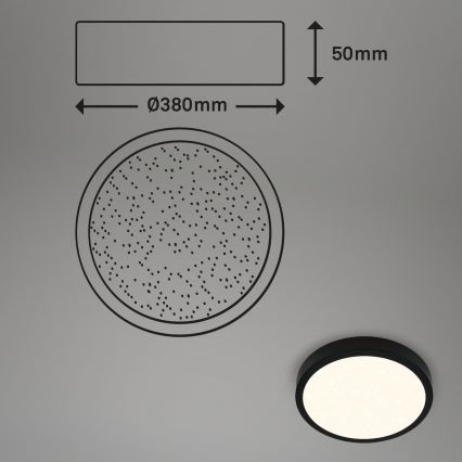 Briloner 3704-015 - LED Dimmable ceiling light RUNA LED/22W/230V 2700-6500K black + remote control