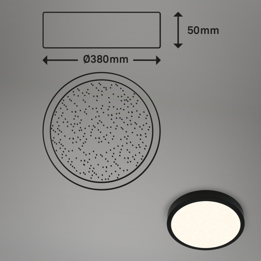 Briloner 3704-015 - LED Dimmable ceiling light RUNA LED/22W/230V 2700-6500K black + remote control