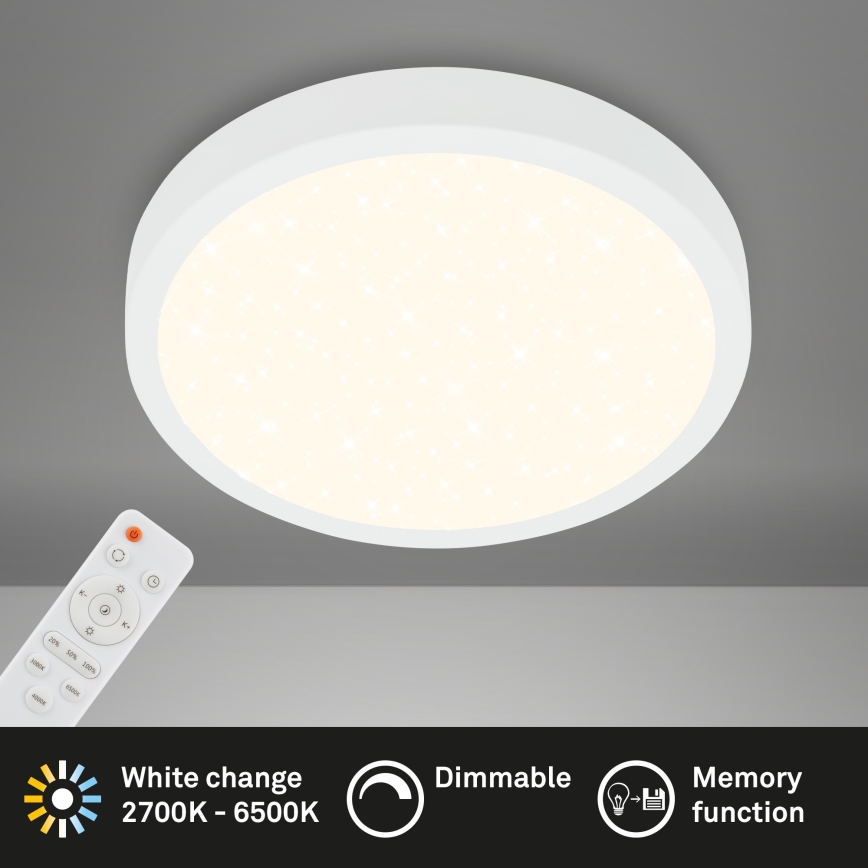Briloner 3704-016 - LED Dimmable ceiling light RUNA LED/22W/230V 2700-6500K white + remote control