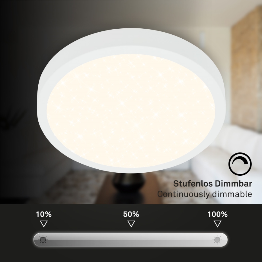 Briloner 3704-016 - LED Dimmable ceiling light RUNA LED/22W/230V 2700-6500K white + remote control