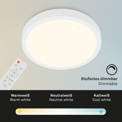 Briloner 3704-016 - LED Dimmable ceiling light RUNA LED/22W/230V 2700-6500K white + remote control