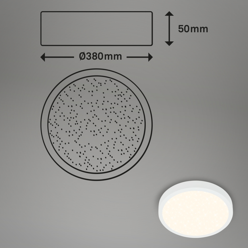 Briloner 3704-016 - LED Dimmable ceiling light RUNA LED/22W/230V 2700-6500K white + remote control