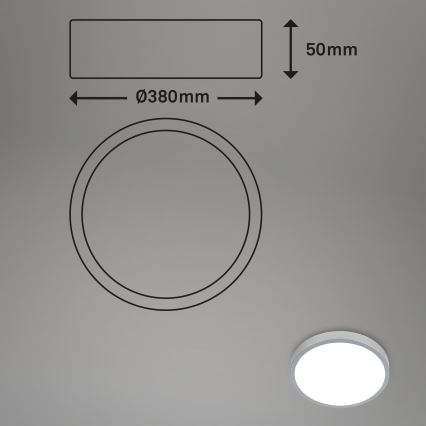 Briloner 3709-014 - LED RGBW Dimmable ceiling light LED/22W/230V 4000K d. 38 cm silver + remote control