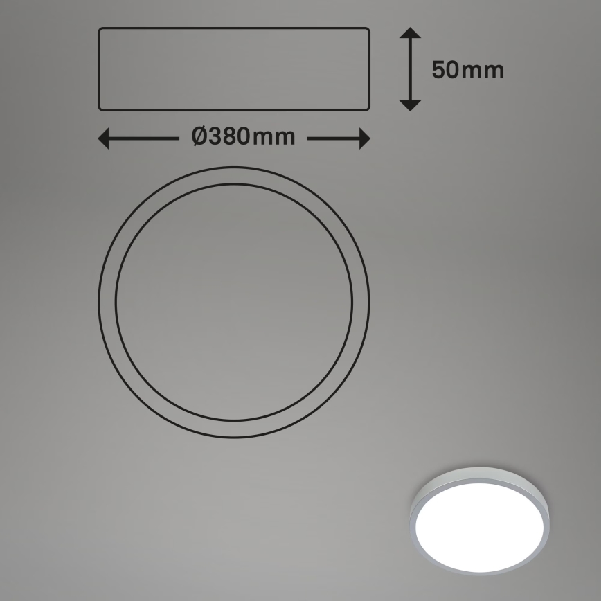 Briloner 3709-014 - LED RGBW Dimmable ceiling light LED/22W/230V 4000K d. 38 cm silver + remote control